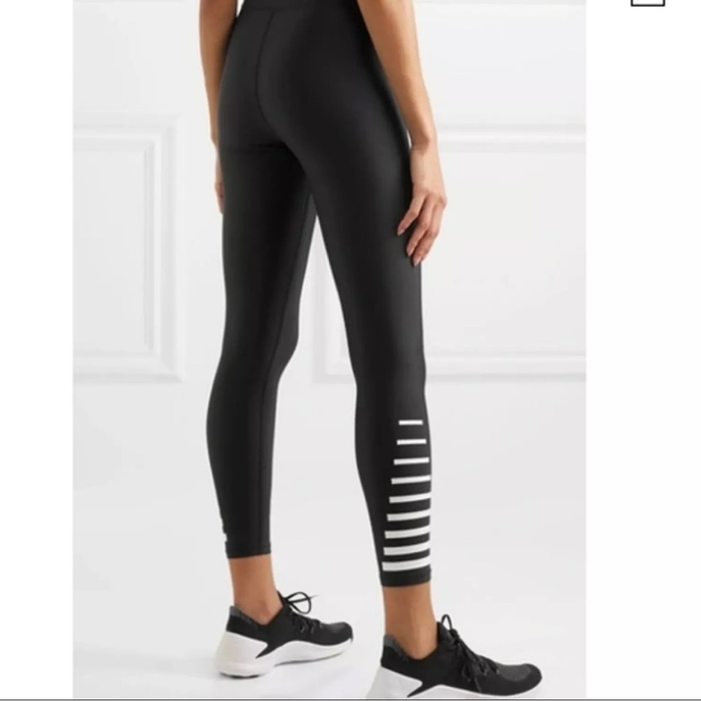 P.E Nation Black Leggings with White Stripes